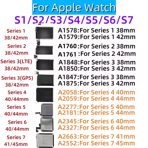 Replacement Battery For Apple Watch Series SE 1 2 3 4 5 6 7 Bateria For IWatch S1 S2 S3 LTE S4 S5 S6