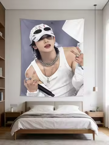 1pc Hyunjin Hanging Tapestry K-pop Idol Wall Art Personal For Fans Perfect Gift for Hyunjin Fan Art 