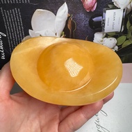 天然黃玉開運招財大款元寶10公分，招財進寶，可搭貔貅/晶洞/紫水晶洞/聚寶盆，黃玉元寶擺件 