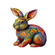 Ceramic Rabbit Wooden Puzzle Alien Animal Puzzle Birthday Holiday Christmas Exquisite Gift Adult Puzzle Family Game Gift Brain Teaser Wooden Toy