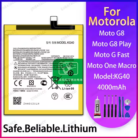 100% Brand New KG40 Battery For Motorola Moto G8/G8 Play Large capacity Batteries+Free Tools
