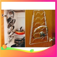 Wall-mounted 6-tier stainless steel pot lid rack - Rust-proof stainless steel pot lid rack giadungre
