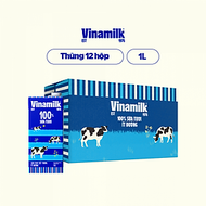 Thùng 12 Hộp Sữa Tươi Tiệt Trùng Vinamilk 100% Ít Đường (1L)