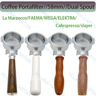 La Marzocco/WEGA/FAEMA/ELEKTRA Espresso Coffee  Handle With Double Flow Spout 58mm portafilter