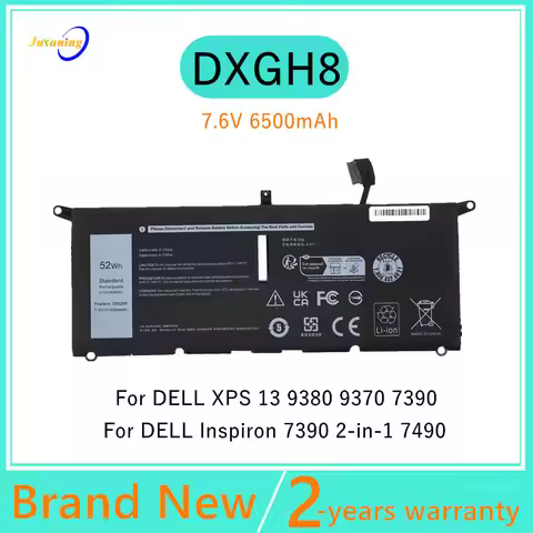 DXGH8 Laptop Battery For Dell XPS 13 9370 2018 XPS 9380 (P82G002) 13-9370-D1605G D1705G D1805G D1905