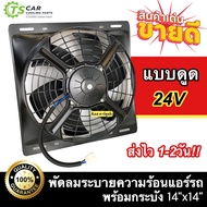 พัดลม ระบายความร้อน พร้อมโครง พัดลมระบายความร้อน ขนาด 14 x 14 นิ้ว ไฟ24V แบบ ดูด 36x36 cm (กล่องน้ำ