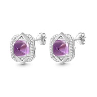 Gnoce Luxurious Amethyst Stud Earrings