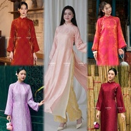 Metallic silk ao dai, camisole ao dai/ big size ao dai ao dai vietnam