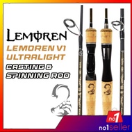 LEMOREN  V1 Ultralight 1.37M/1.5M/1.68M/1.8M/1.98MFishing Rod Spinning Rod Baitcasting Rod XF Carbon