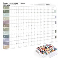 2025 Wall Calendar Full Year Large Size Paper Kawaii Sticker Tape Yearly Weekly Annual Planner Targe