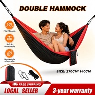 Double Person Foldable Hammock Ready Stock Outdoor Swing Chair Camping Garden Sleeping Bed Canvas Be