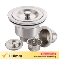 1Pcs Stainless Steel Kitchen Basin Waste Plug Sink Filter Sink Drain Assembly Waste Strainer And Basket Strainer Stopper