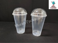 TL 32oz Cup with Dome Lid (50pcs±) / Clear Cup/Disposable Plastic Cup/Transparent Cup/Boba Cup/Cawan