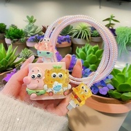Cute SpongeBob Charger Protector Set 40W Charger Case Cable Protector for 40W Cover Compatible with 