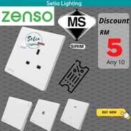SIRIM Zenso Grande White Socket and Wall Switch Slim Modern Switches Design 13A 15A 20A 45A Door Bel