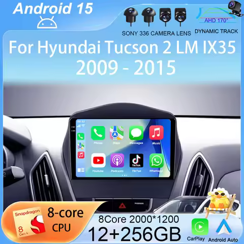 Android 15 Carplay Auto WIFI+4G Car Radio For Hyundai Tucson 2 LM IX35 2009-2015 Multimedia Video Pl