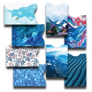 8 RFID Blocking Sleeves, Unique Designs and Arts in Blue, Anti-Theft Credit Card Holder, Credit Card