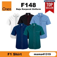 【mama41319】 OREN SPORT Baju Kemeja Korporat Lelaki Perempuan F1 Uniform Berkolar Lengan Pendek F148