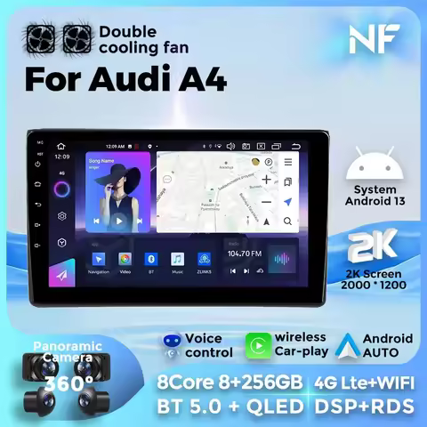 9INCH Car Radio Touch Screen for Audi A4 B8 B7 B6 S4 RS4 SEAT Exeo 2002-2008 Carplay Auto Multimedia