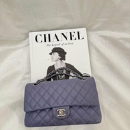 中古 Chanel 香奈兒 經典口蓋包 CF25 小羊皮 紫色 雙蓋款 15系列包包