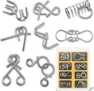 8 Piece Puzzle Games Metal, Metal Wire Puzzle, Metal Puzzle Set Thinking Task IQ Test Learning Toy P