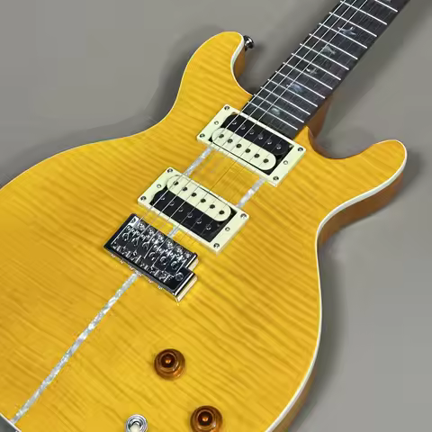 New PRS Flamed Maple Veneer Electric Guitar Yellow color Free Shipping