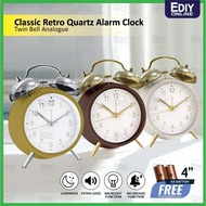 Classic Retro Quartz Alarm Clock Loud Sound Analogue Backlight Desk Clocks Table Home Office Jam Tidur Loceng Klasik LED