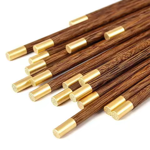 Chinese Chicken Wing Wood Chopsticks Non Slip Solid Wood Red Sandalwood No Paint Mildew Proof Househ