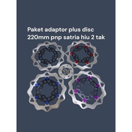 Adapter package plus 220mm galfer disc satria hiu 2 stroke plendes spacer disc package 220mm satria 