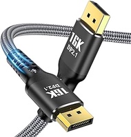 Angusplay DisplayPort Cable 2.1 10FT, 16K Display Port 2.1 2.0 Cable [16K @ 60Hz, 8K @ 120Hz, 4K @ 240Hz 165Hz 144Hz, 80Gbps HDR10 HDCP DSC 1.2a] Braided DP 2.1 Cord for FreeSync G-Sync Gaming Monitor