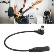 JUSTO 6.35mm to MIDI 5 Pin Cable, 30cm/11.8in Plug and Play Sound Adapter Cable, Universal 90 Degree