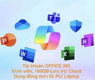 Key Microsoft Office 365 trọn đời có 100GB lưu trữ 01 key/ 05 PC