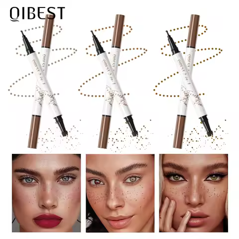 QIBEST Double-end Freckles Stamp Pen Makeup 2-IN-1 Freckle Seal Waterproof Face Concealer Contour Na
