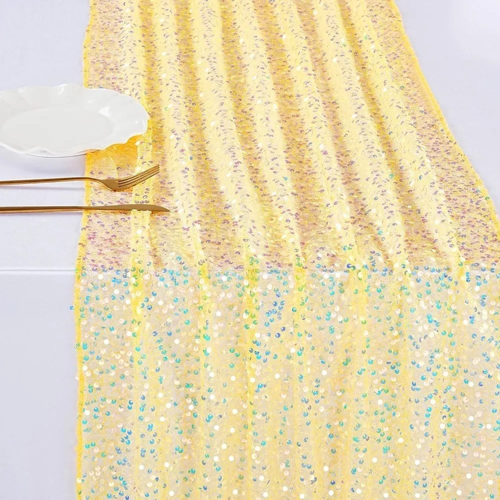 Christmas Sequin Table Runner Iridescent Table Runner Mermaid Party Table Runner for Wedding Birthda