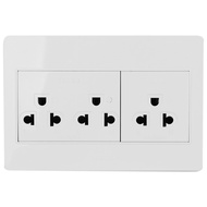 HACO ชุดเต้ารับเดี่ยว 3 ขา 3 ช่อง M4N-E30 สีขาว