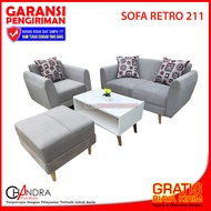 SOFA RETRO 211 + MEJA BERGARANSI (Sofa Sudut)