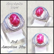 CINCIN BATU AKIK PERMATA AMERICAN STAR BLUE 6 STAR MEWAH BERKELAS