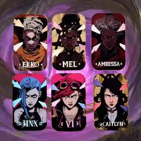 Arcane Pin Badge Set Jinx Vi Caitlyn Ekko Mel Ambessa Genuine Original Packaging Brand New