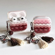 Red Bow For Airpods Case Earphone With Hanging Strap Airpods4 Airpdos3 pro/pro2/pro3 i11 i12 gen3 ge