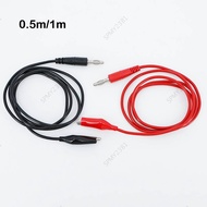 50cm 100cm 1M Red Black Dual 4mm Banana to Alligator Clip test crocodile Cable lead Connector for Te