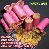 Koleksi Uang Kuno Koin 100 Rupiah Karapan Sapi Tahun 1995 Gress Lustre Original Asli Dari Roll