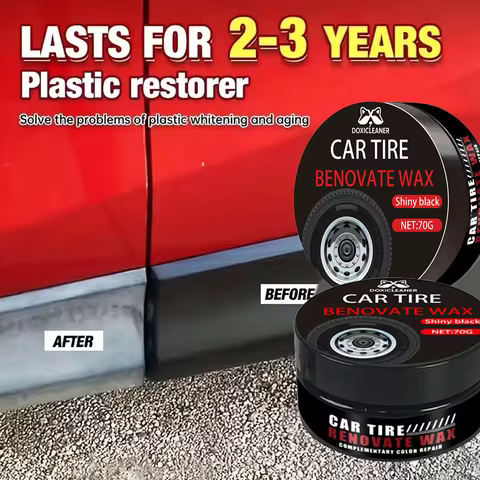 Tire Shine & Plastic Repair Paste - Removes Scratches/Oxid, Restores Shine for Tires/Trim with UV Pr