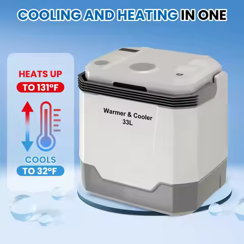 Portable 35QT Plug In Electric Cooler Warmer, 12V/110V Car Travel Cooler With Locking Handle For Cam
