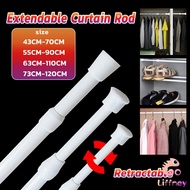 LFN Extendable Curtain Rod, Shower Curtain Pole, Adjustable Tension Rod, 43-120cm
