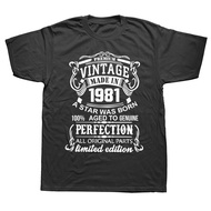 Made Vintage In 1981 T-shirts Men Dad Father Short Sleeve 41 Years Old 41Th Birthday Gift T Shirt Co