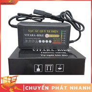 Sạc xe đạp điện 48V 12AH VITARA-BIKE tự ngắt khi đầy chống chai phồng bình có quạt tản nhiệt