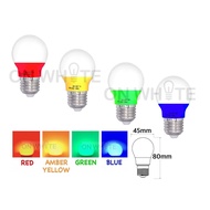 LED Colour Bulb 3W E27 G45 ( RED / GREEN / BLUE / YELLOW ) LAMP E27 RGB Mix brand