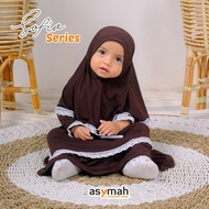 pakaian muslimah balita 2-3 thn warna coklat -setelan gamis syari anak - coklat kopi xxs( 6-12 bln )