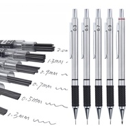 Metal Mechanical Pencil Non-Slip Rubber 0.3 0.5 0.7 2.0mm 2B Lead Pensil Mekanikal