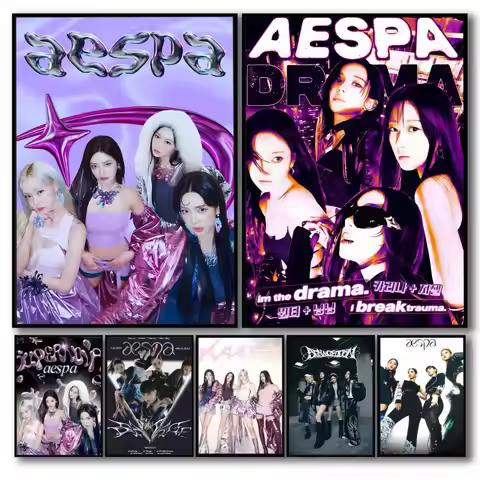 Girl Group Kpop A-Aespa Poster Holiday Gifts Decoration Designed For Home Restaurant Office Space Wa